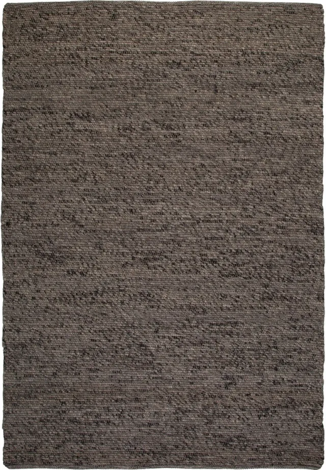 Padiro stijlvol wollen vloerkleed 120 x 170 cm - donkergrijs - modern effen ontwerp - voor vloerverwarming - van wol