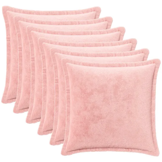 vidaXL Dekenkussen - 6 - st - HOUTEN - Roze - 35 - x - 35 - cm - Flanel