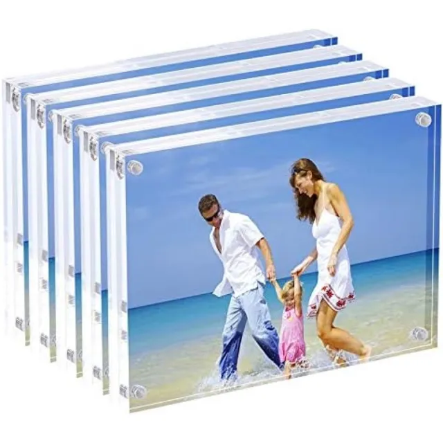 PromoHome Magnetische Acrylfotolijst Set - 5 Stuks 13x18 cm - Dubbelzijdig Transparant Transparant-5