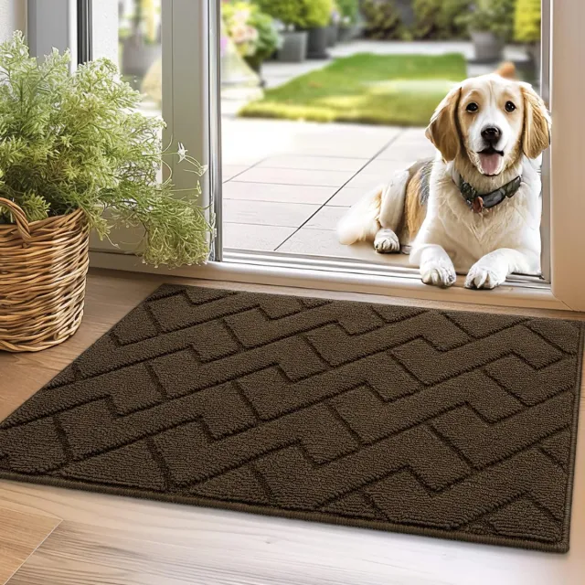Ibenzoa Wasbare Deurmat Met Antislip Voor Binnen En Buiten, Ideaal Voor Entree En Patio latte