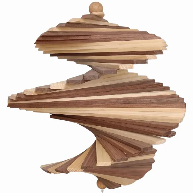 Dokkodo Windspinner XL Hout Ø 29 cm – Draait bij de Kleinste Bries – Handgemaakt Massief Europees Hout – Tuindecoratie | Dokkodo houtkleur