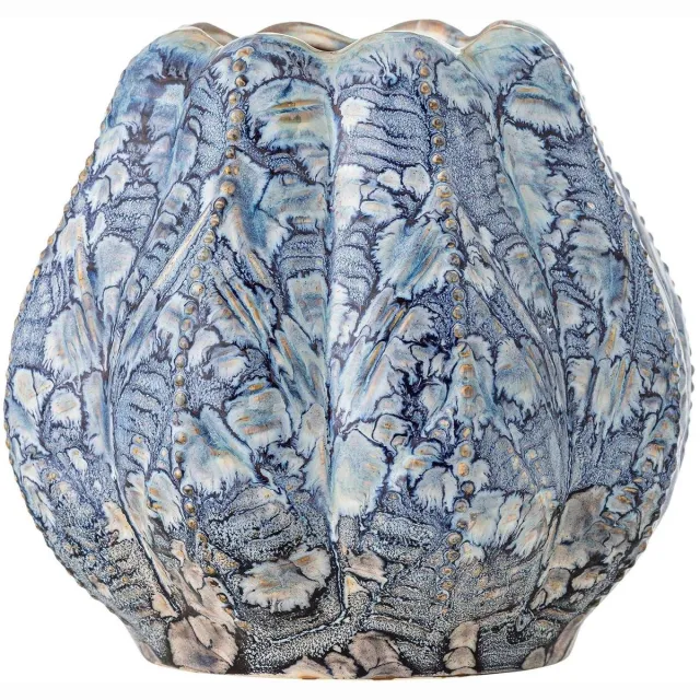 Bloomingville Vaas aardewerk blauw Hetty 20cm