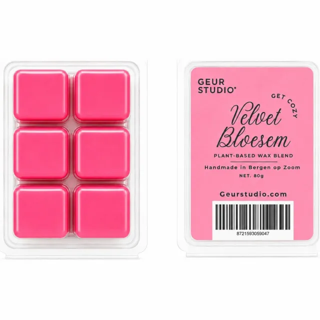 Geur studio Velvet bloesem - Wax melt - Zoet & bloemig - Kokos & raapzaad was - Handgemaakt in Bergen op zoom - 80g Roze