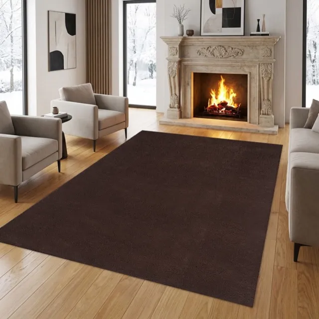 TapisTrend Harig tapijt Bruin 80x300 cm Effen, wasbaar, antislip vloerkleed met een zachte pool van 19 mm voor de woonkamer, slaapkamer en eetkamer