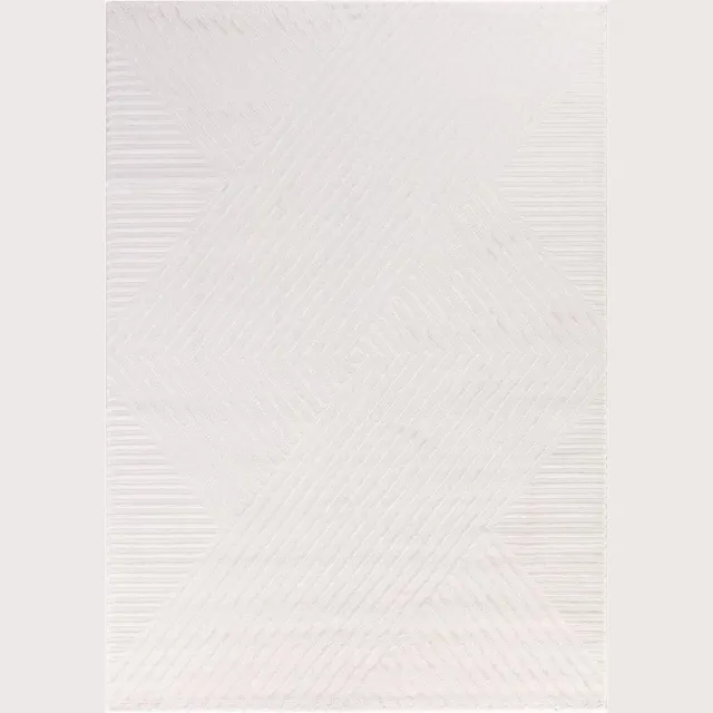 flycarpets Cara Modern Japandi Intersecto Vloerkleed - Creme - 80x150 cm