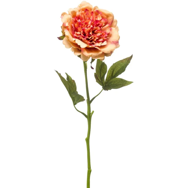 Emerald Kunstbloem Pioenroos RT 56cm oranje - Kunstplant voor binnen