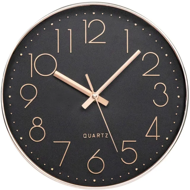 ACCSHINE Wandklok, stil, 30 cm, moderne, grote, op batterijen werkende, niet-tikkende wandklok, gemakkelijk af te lezen voor kamer, huis, keuken, slaapkamer, kantoor, school