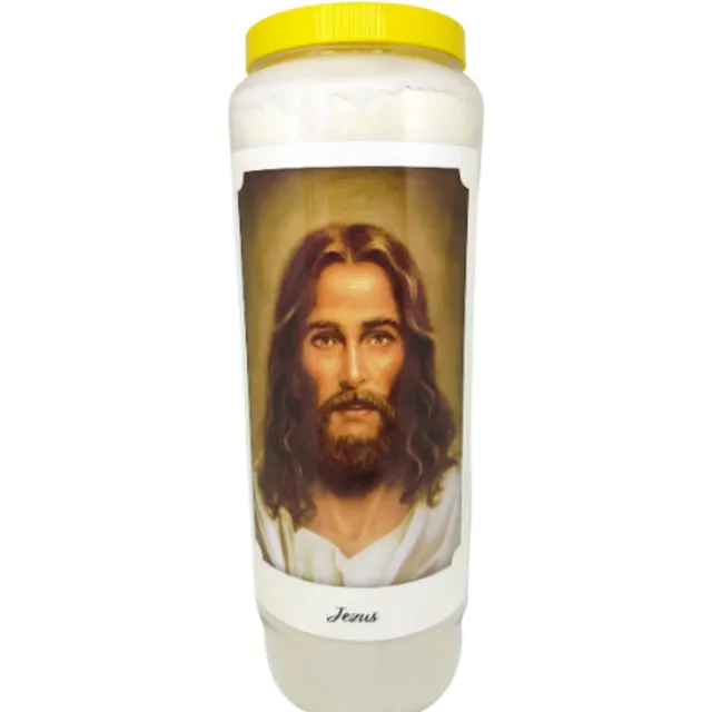 noveenkaars Jezus - 9 dagen brander - set van 5 stuks wit