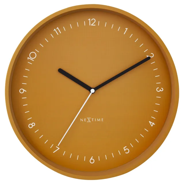 NeXtime Wandklok 30cm - Stil - Aluminium - "Berlijn" geel