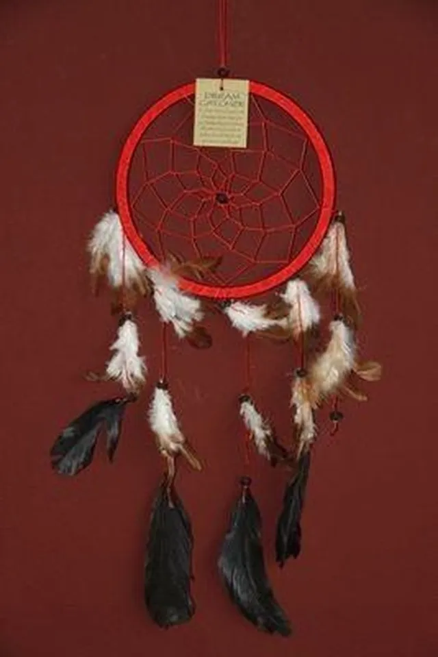 Zus & Zo Dromenvanger / Dreamcatcher Ø18cm zonder kleintjes - rood
