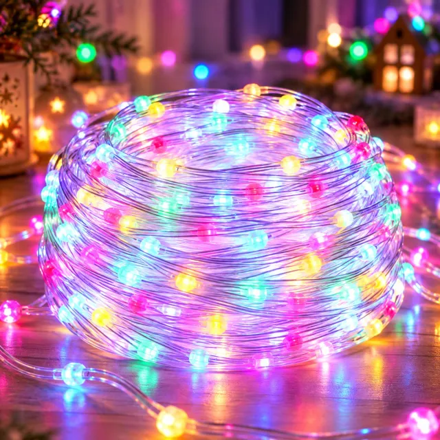 MUPOO Lichtsnoer Buiten 100M 800 LEDs - Lichtslinger Buiten met 8 Lichtstanden & Geheugenfunctie - Kerstverlichting Buiten - Tuinverlichting & Feestverlichting voor Kerstmarkt, Festival, Tuin en Evenement - Multicolor - 1 Stuk