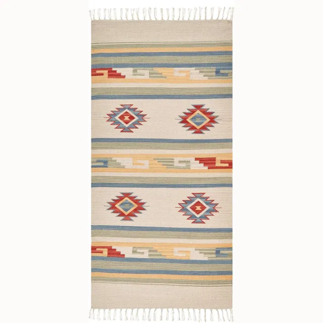 Beliani APARAN - Vloerkleed - Meerkleurig - 80 x 150 cm - Katoen Beige