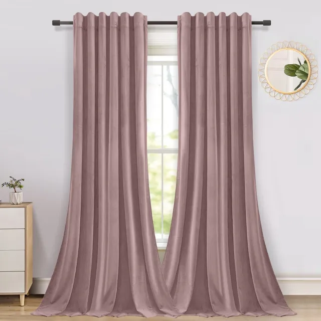 Qelus Verduisterende Gordijnen - Qelus - Gordijn - Curtains - Kant en Klaar - Fluweel Gordijnen - B 132 x H 213cm - Roze - 2 stuks