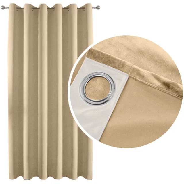 Meble od Nowa Welur verduisterende gordijn - 140x250 cm - Beige - Op Ringen