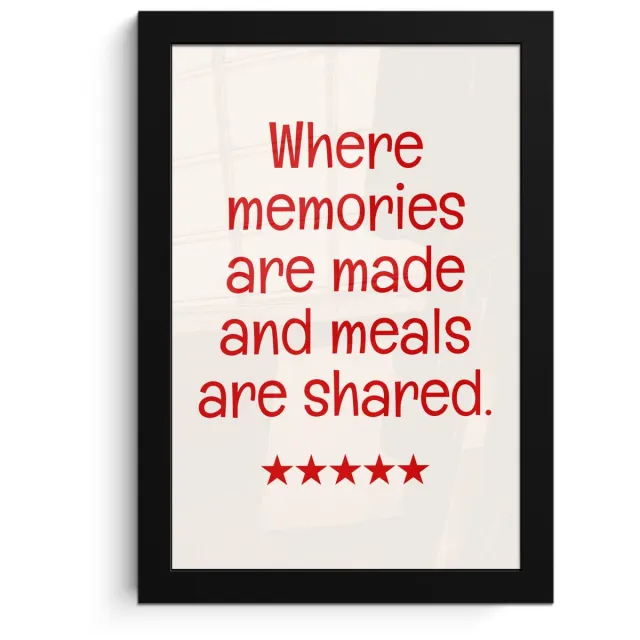 FrameYourWall Poster in lijst - Fotolijst 20x30 cm - Posters - Quote - Sterren - Rood - Memories - Posterlijst zwart - Decoratie - Wanddecoratie woonkamer - Muurdecoratie slaapkamer