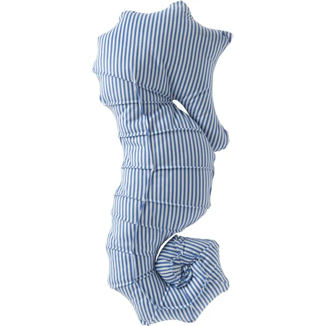 J-Line kussen Zeepaard Gestreept - polyester - blauw/wit
