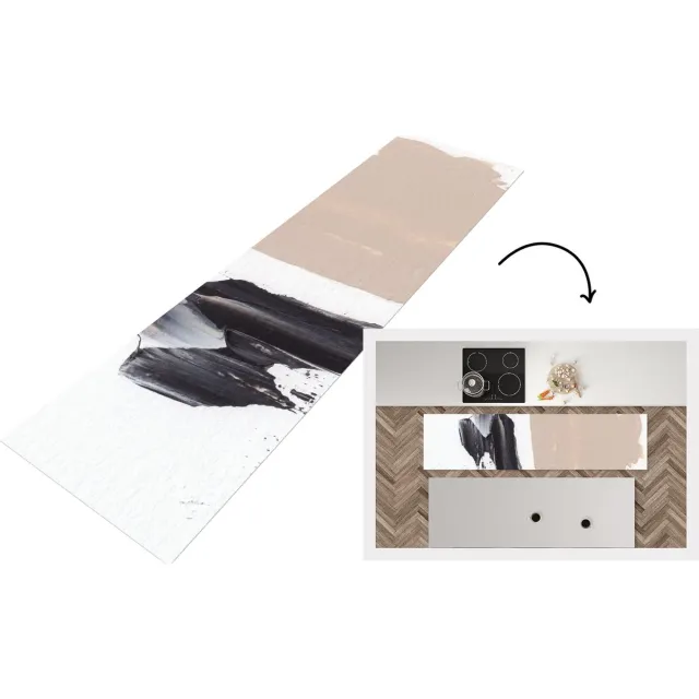 KitchenYeah Keukenloper - Loper keuken - Verf - Design - Abstract - Keukenloper vinyl multicolor