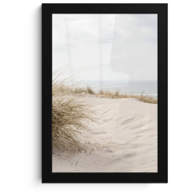 FrameYourWall Poster in lijst - Fotolijst 20x30 cm - Posters - Wolken - Duinlandschap - Zand - Posterlijst zwart - Decoratie - Wanddecoratie woonkamer - Muurdecoratie slaapkamer