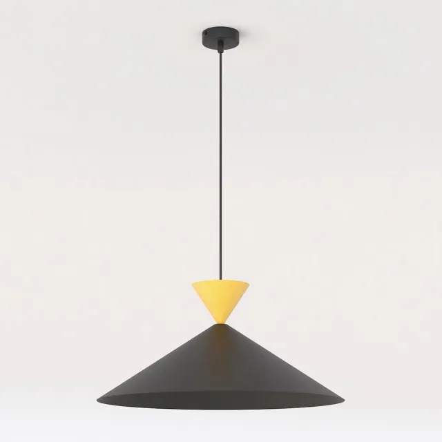Emibig RALF 1L BL ORANGE - Scandinavische hanglamp voor elke ruimte Oranje, Zwartachtig