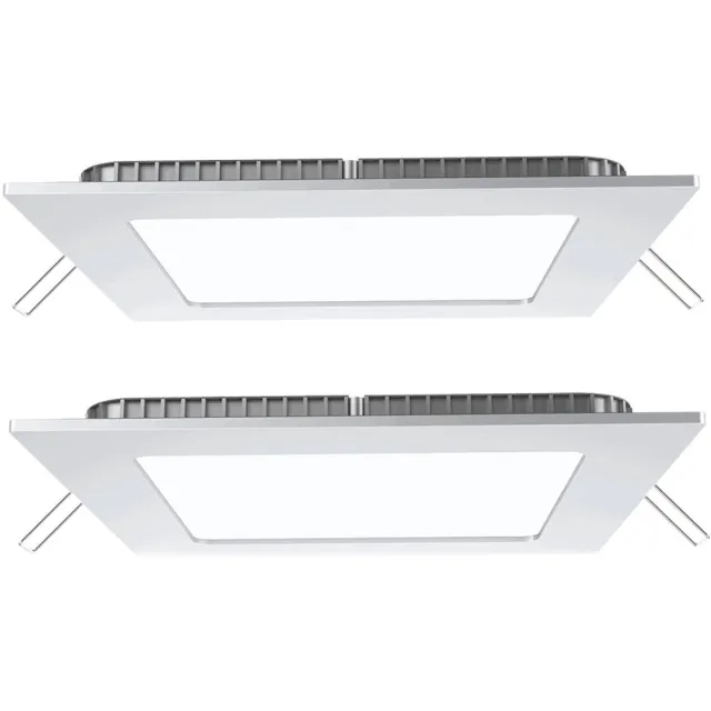 V-TAC Inbouw paneel aluminium plafondlamp vierkante wit, LED 15W 1350Lm koel wit, LxBxH 16x16x2 cm, set van 2