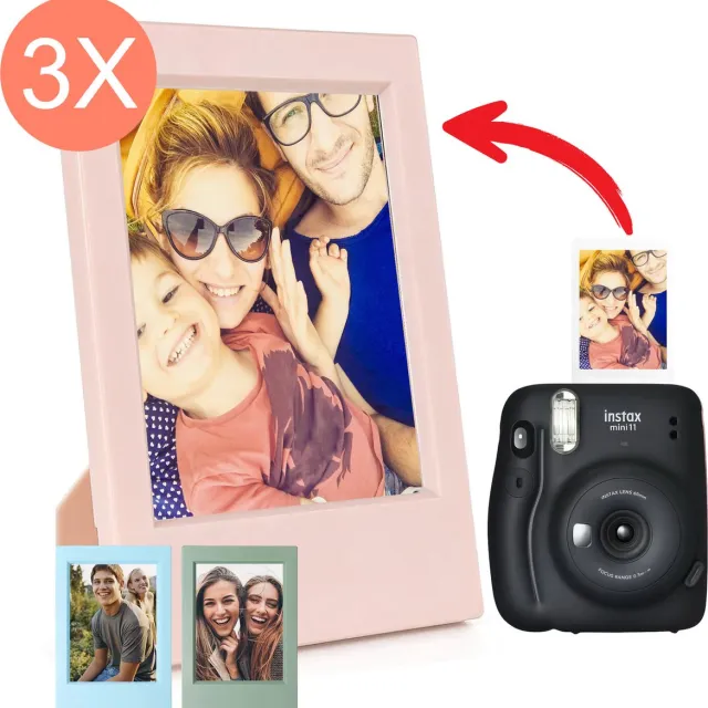 Ainy Mini fotolijst 54x86 mm - Set van 3 pastel kleuren fotolijsten - Fotolijstje geschikt voor Instax Mini 10 11 12 fotopapier formaat 46x62mm Mini wissellijst | Pastel | 46x62mm