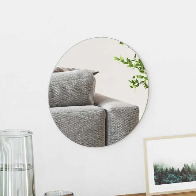 vidaXL Wandspiegel Ø 30 cm gehard glas Rond Transparent