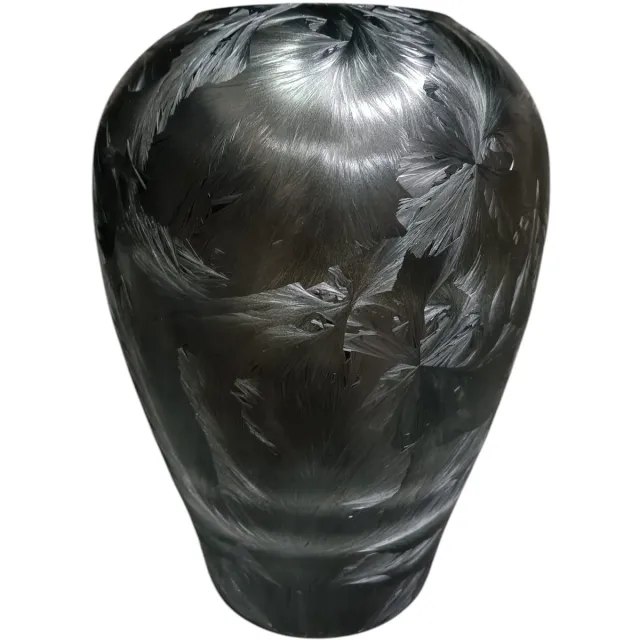 Terroso Handgemaakte Glazen Vaas – Luxe Design – Zwart Gemarmerd Effect – 27 cm Hoog – Moderne Decoratie voor Woonkamer & Tafel