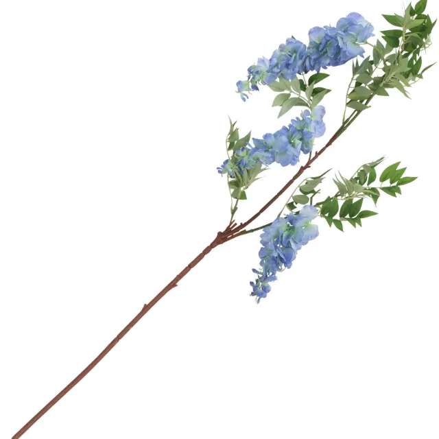 CHAKS Blauweregen/wisteria - kunstbloemen - blauw - 110 cm - kunstplanten/kunsttakken