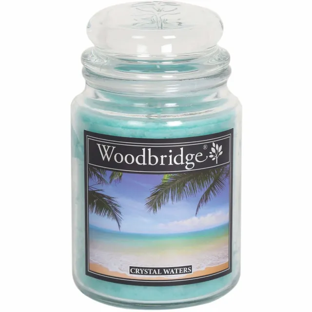 Woodbridge Geurkaars - Crystal Waters - met geur lichtblauw