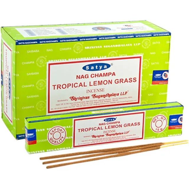 Satya Wierookstokjes - Satya - Tropical Lemon Grass - doos met 12 pakjes