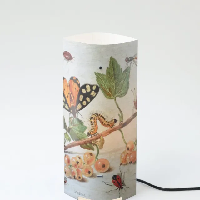 Packlamp Tafellamp normaal - Insecten en vruchten - Van Kessel - 30 cm hoog - ø12cm - Inclusief Led lamp Geel