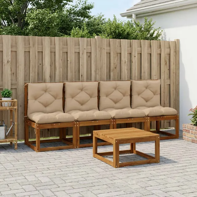 vidaXL 4-delige Palletkussens VIANEN 4 st 100% Polyester Zand Bruin