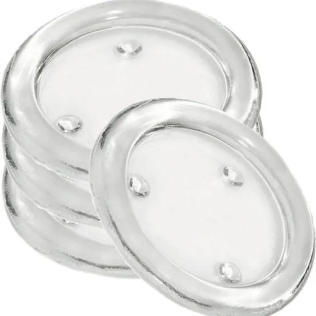 Trend Candles Ronde kaarsenhouder/kaars onderzetter - 4x - glas - 11 cm - voor stompkaarsen tot Dia 8 cm Transparant