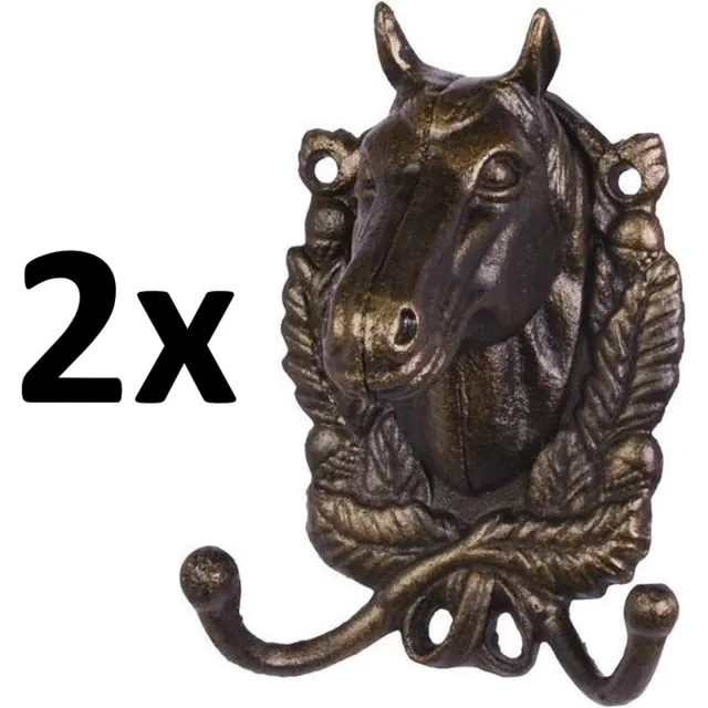 MadDeco gietijzeren - wandhaken - paarden hoofd - 2 stuks zie afbeelding