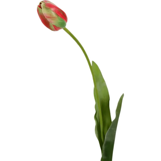 Viv! Home Luxuries Franse Tulp - zijden bloem - roze groen - 66cm