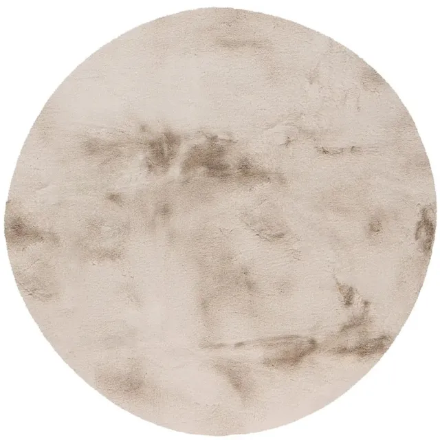 Dutch XXL Rond Fluffy Vloerkleed | Tapijt | Heaven | Uni | Licht Taupe | 120x120 cm
