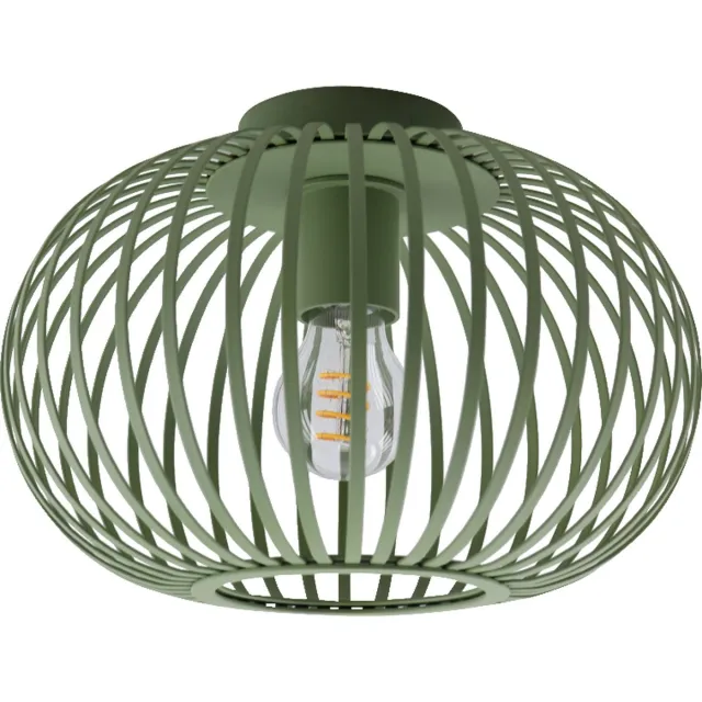 Olucia LIEVE - Plafondlamp - Groen - Geschikt voor Woonkamer/Slaapkamer/Hal - Vorm: Rond