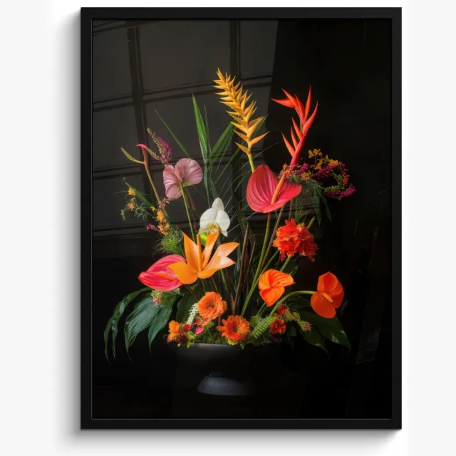 FrameYourWall Poster in lijst - Fotolijst 50x70 cm - Posters - Schaal - Boeket - Bloemen - Posterlijst zwart - Decoratie - Wanddecoratie woonkamer - Muurdecoratie slaapkamer Boeket - Bloemen 3