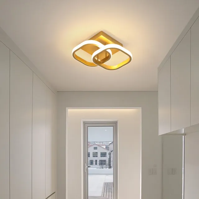 Haobosic LED Aluminium Plafondlamp - Vierkant Goud - 22W - 3000K Warmwit Golden