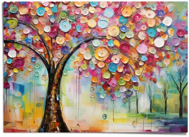 REINDERS XXL Poster Kleurrijke boom - 100 x 140 - Papier - REINDERS