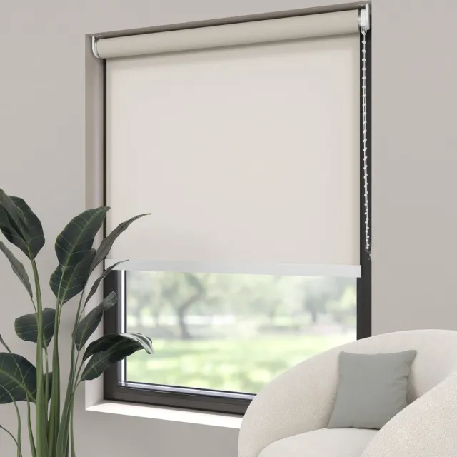 Dutchblinds Rolgordijn - lichtdoorlatend - Beige - 240x190cm - Raamdecoratie op maat