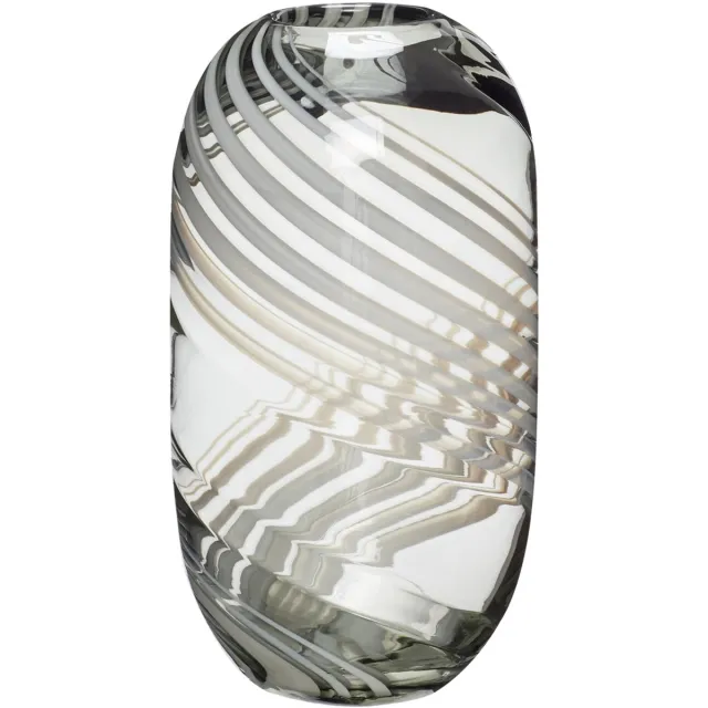 Hübsch vaas Swirl Clear Grijs