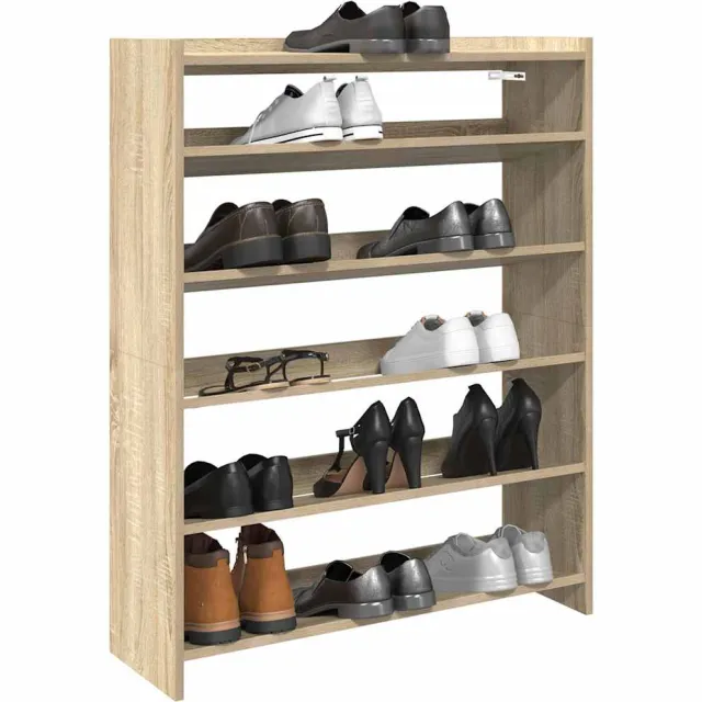 vidaXL Schoenenrek 80x25x100 cm bewerkt hout sonoma eikenkleurig Bruin