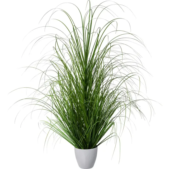 Kopu Kunstplant Zegge Grasplant 90 cm - in Witte Sierpot - Nepplant Groen