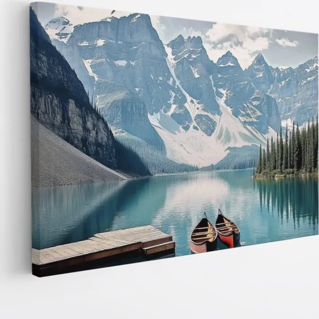 Saammp Canvas Schilderij - Natuur - Kanos- landschap - 40x30 - Foto op canvas - Wanddecoratie - Muurdecoratie Woonkamer - Slaapkamer decoratie - Canvas Print Multicolor
