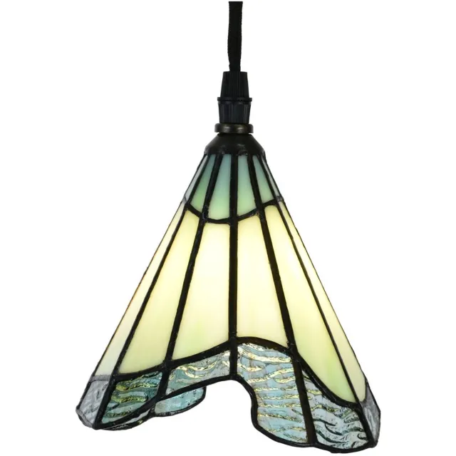 Coloured by Art Creatieve Tiffany lamp aan linnen snoer Bohemian - Art Deco Trade Lichtgroen