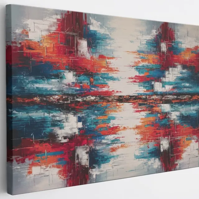 Saammp Canvas Schilderij - Spiegel kleuren - Abstract - 150x100 - Foto op canvas - Wanddecoratie - Muurdecoratie Woonkamer - Slaapkamer decoratie - Canvas Print Multicolor