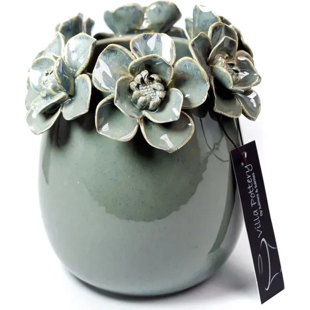 Villa Pottery Vaas Jolie 4 Donker Blauw reactief 14x14x16