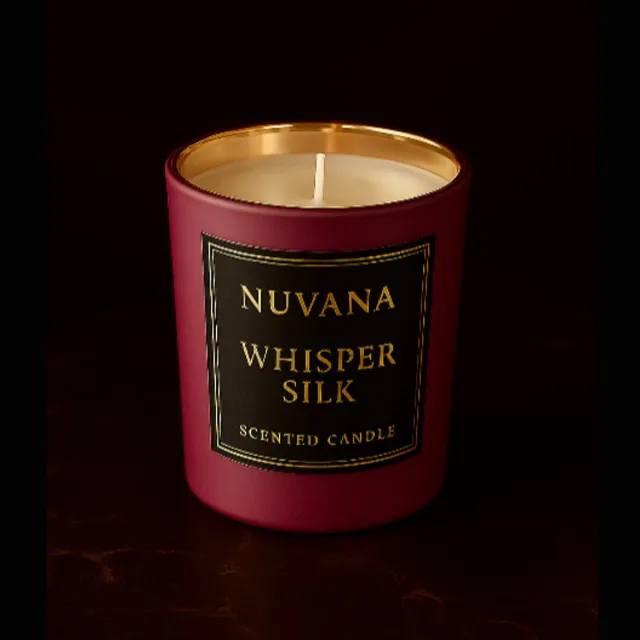 Nuvana Whisper Silk - Zachte Roos & Amber geurkaars 260ml Bordeaux