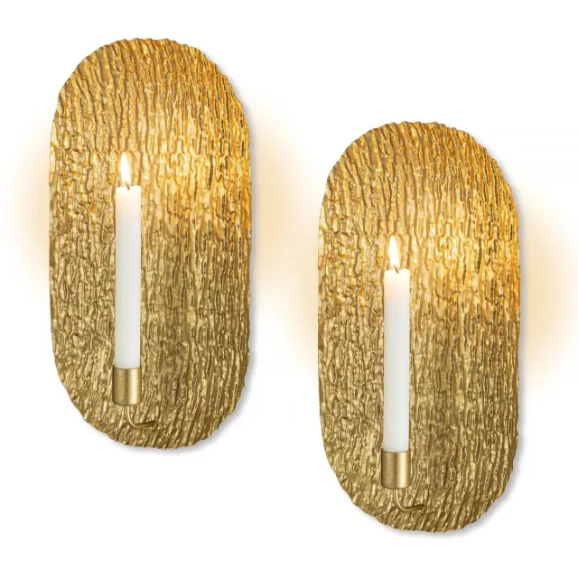 Unyqoos Elegante gouden wandkandelaar set van 2 voor sfeervolle decoratie